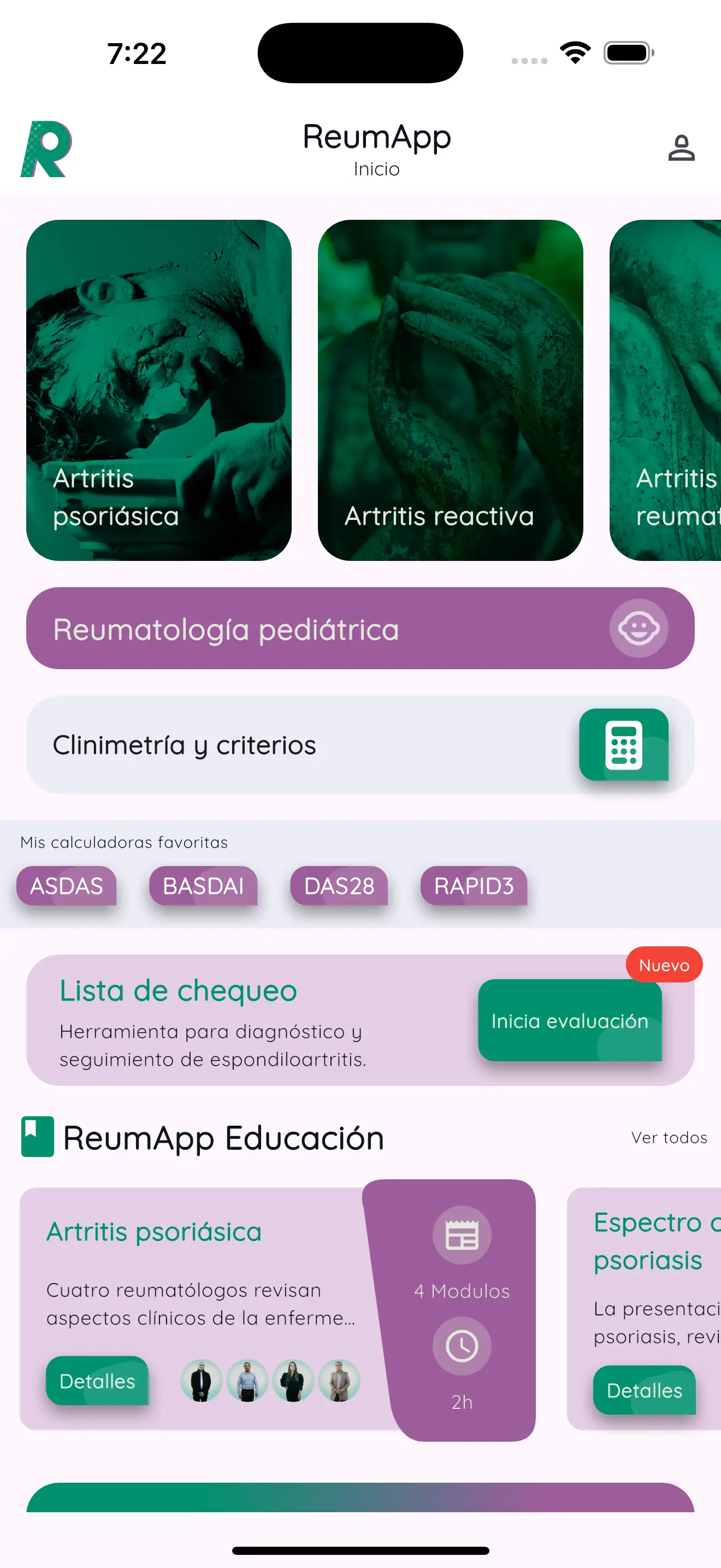 Consultapp Pacientes Pantalla de Inicio